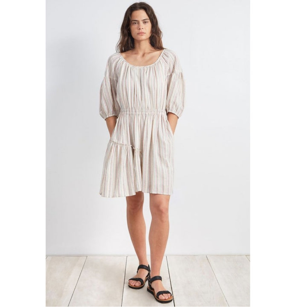 Apiece Apart Camellia Stripe 100% Organic Cotton Dress